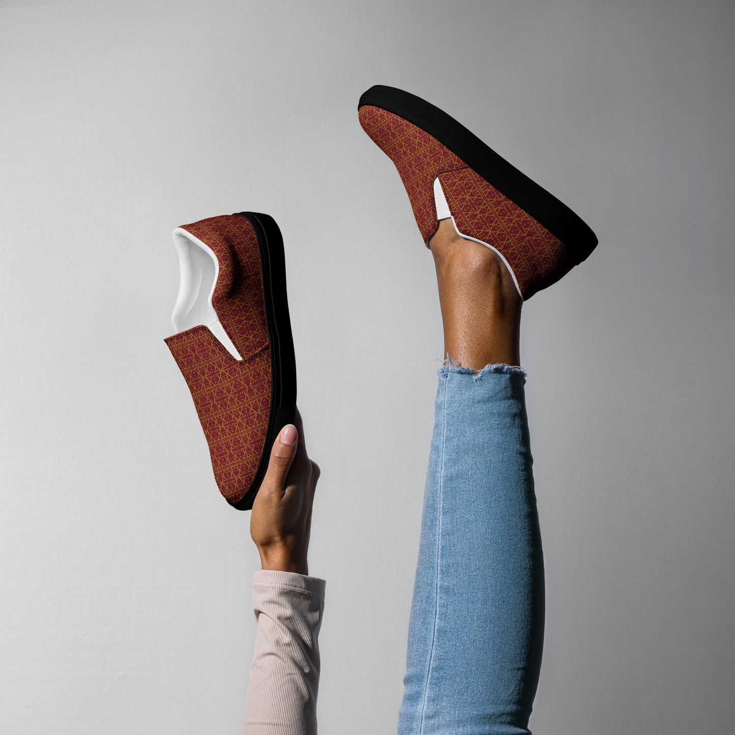 Burgundy Women's Slip on shoes-1