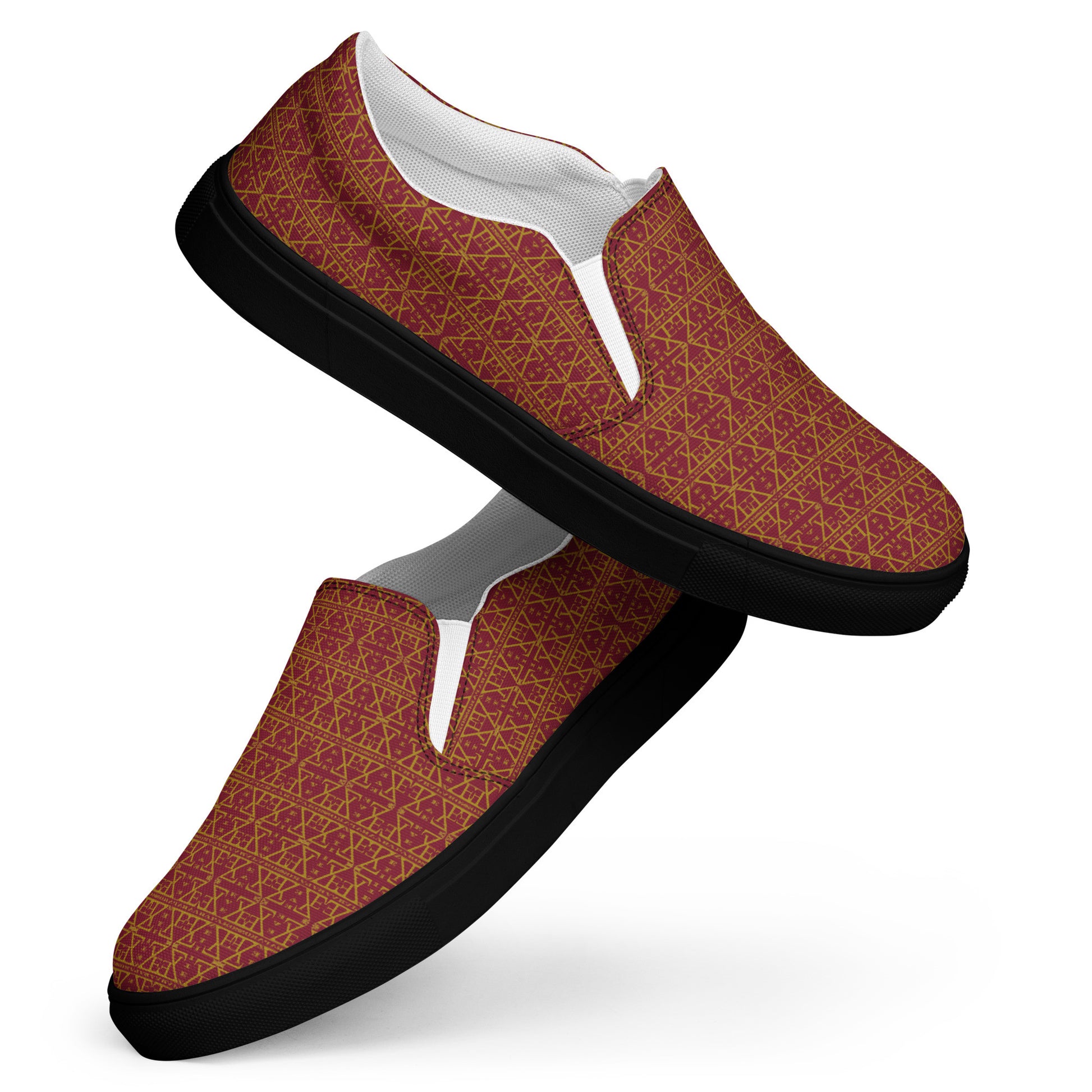 Burgundy Women's Slip on shoes-4